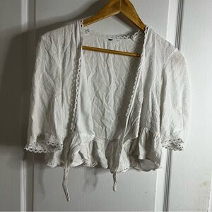 White Lace Trim Women's Top